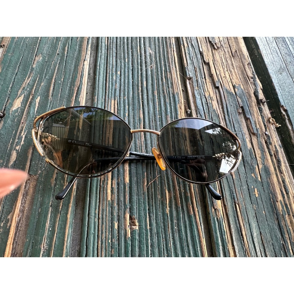 Christian Dior vtg Sunglasses Gold Tone CD 3525 94N Austria Damaged For Parts